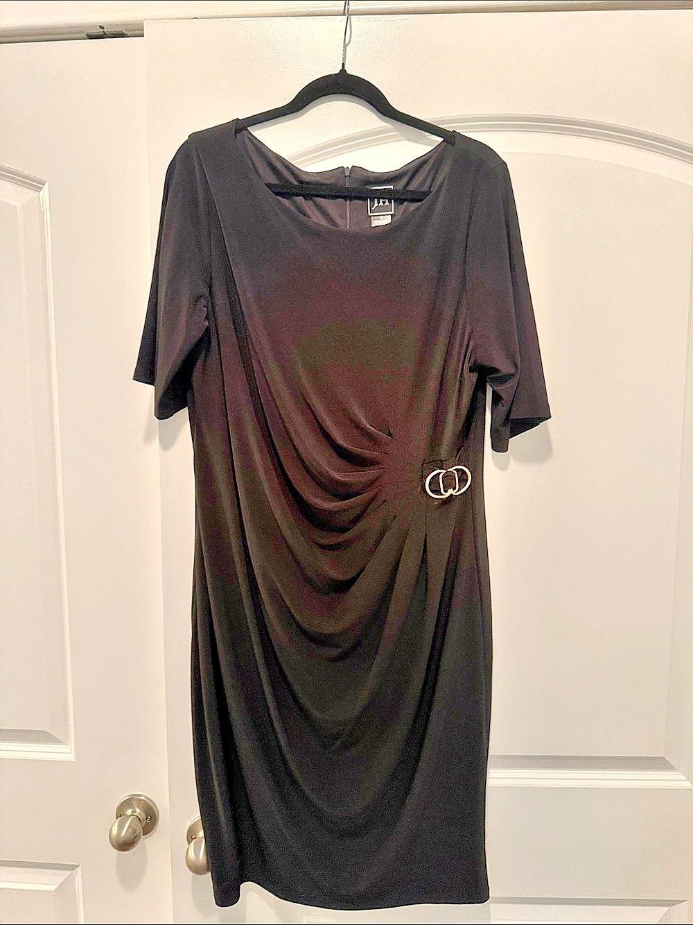 JH Collectibles Draped Maxi Dress in Black Size 18 Like New